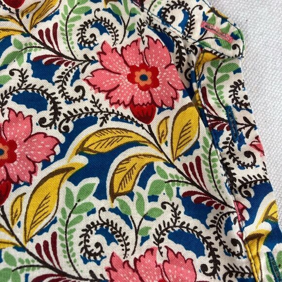 Talbots NWOT English floral cotton tunic w/ convertible sleeves long to elbow - Picture 4 of 9